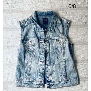 Distressed Jean Vest